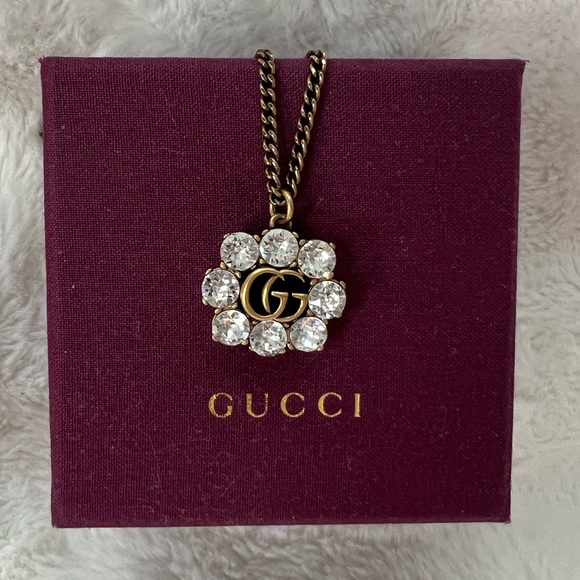 Gucci Jewelry Gucci Crystal Double G Necklace Poshmark